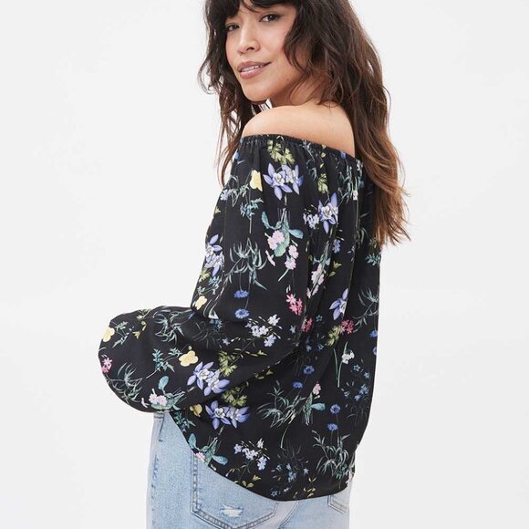 Off-the-Shoulder Long-Sleeve Blouse - NWT - Picture 2 of 8